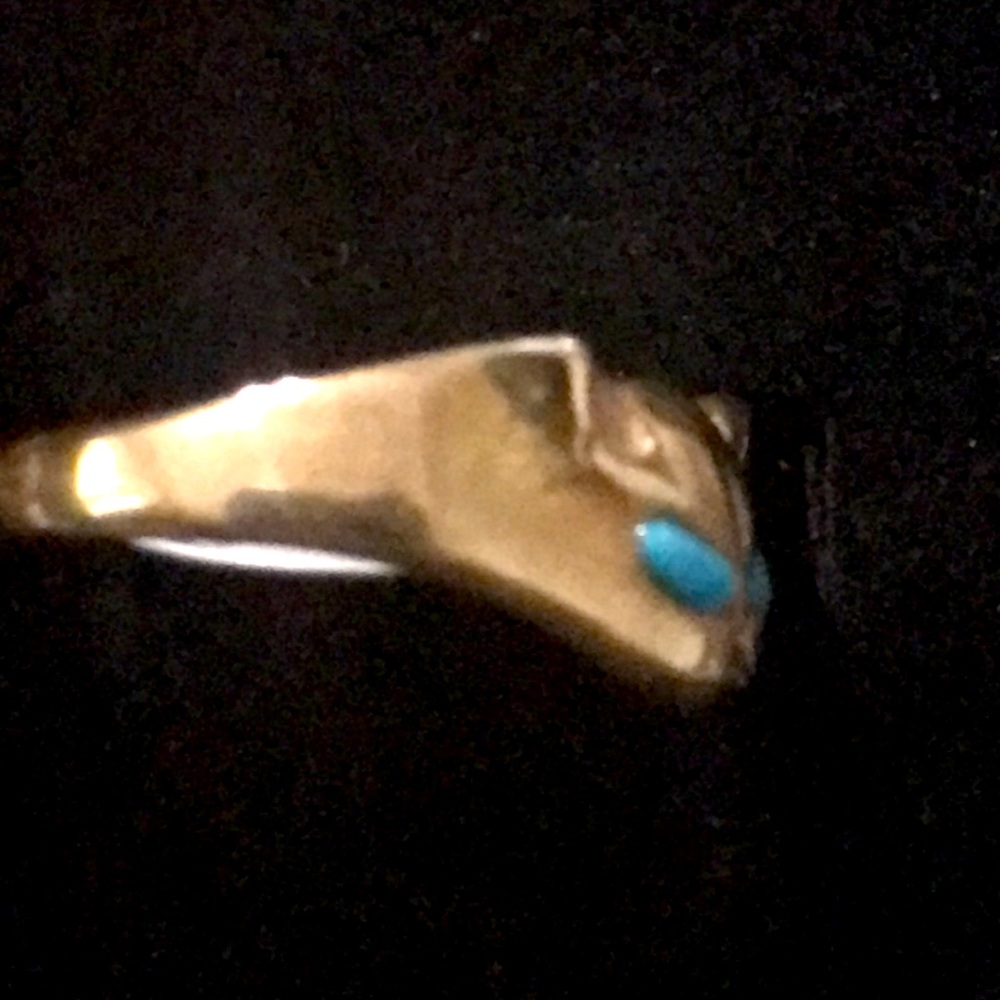 Vintage Copper Turquoise stone CAT 🐱 Ring NWT - Picture 2 of 5